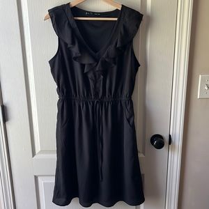 Black Ruffle neck dress